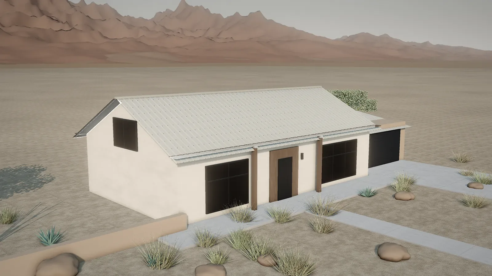 Illustration of a home with an R-panel roof in the selected color